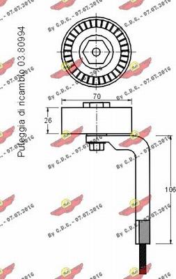 Autokit 03.80841 - Belt Tensioner, v-ribbed belt autospares.lv