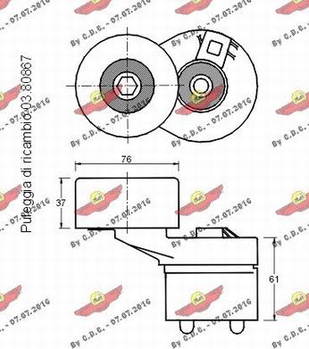 Autokit 03.80866 - Belt Tensioner, v-ribbed belt autospares.lv