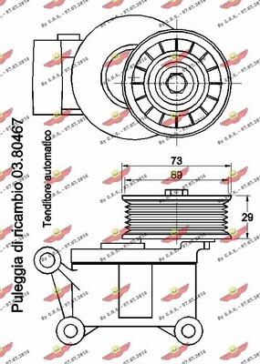 Autokit 03.80803 - Belt Tensioner, v-ribbed belt autospares.lv