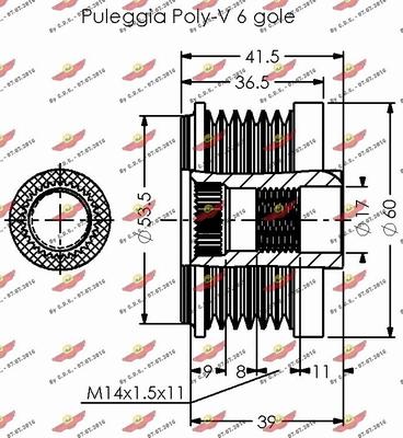 Autokit 03.80357 - Pulley, alternator, freewheel clutch autospares.lv