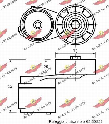 Autokit 03.80227 - Belt Tensioner, v-ribbed belt autospares.lv