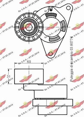 Autokit 03.80778 - Belt Tensioner, v-ribbed belt autospares.lv