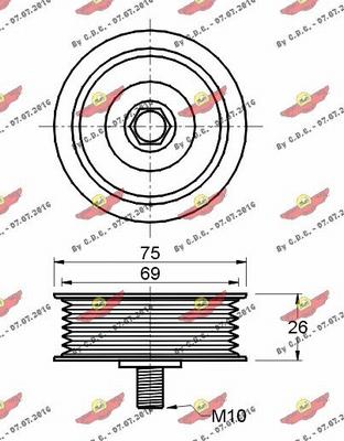 Autokit 03.80772 - Pulley, v-ribbed belt autospares.lv