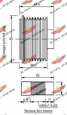 Autokit 03.81442 - Pulley, alternator, freewheel clutch autospares.lv