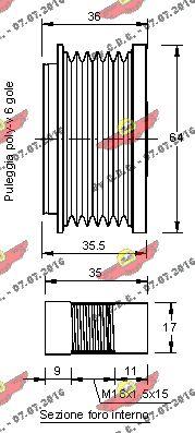 Autokit 03.81455 - Pulley, alternator, freewheel clutch autospares.lv