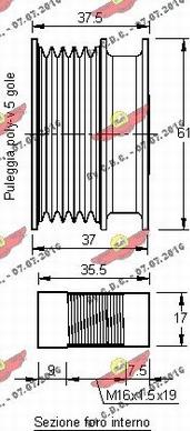 Autokit 03.81458 - Pulley, alternator, freewheel clutch autospares.lv