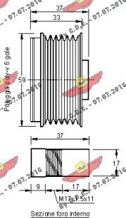 Autokit 03.81401 - Pulley, alternator, freewheel clutch autospares.lv