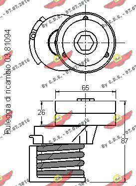 Autokit 03.81470 - Belt Tensioner, v-ribbed belt autospares.lv