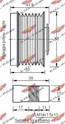 Autokit 03.81552 - Pulley, alternator, freewheel clutch autospares.lv