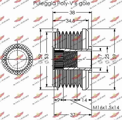 Autokit 03.81651 - Pulley, alternator, freewheel clutch autospares.lv