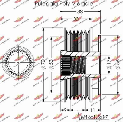 Autokit 03.81653 - Pulley, alternator, freewheel clutch autospares.lv