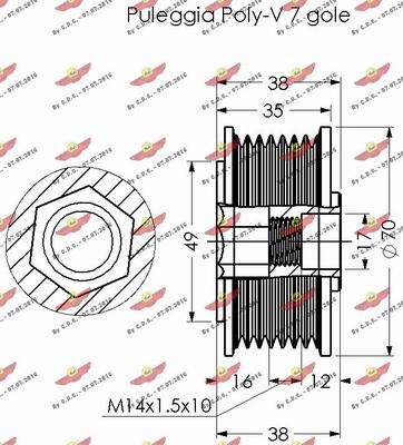 Autokit 03.81621 - Pulley, alternator, freewheel clutch autospares.lv