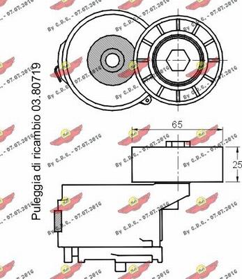 Autokit 03.81090 - Belt Tensioner, v-ribbed belt autospares.lv