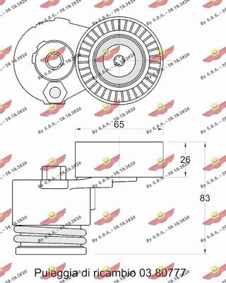 Autokit 03.81061 - Belt Tensioner, v-ribbed belt autospares.lv