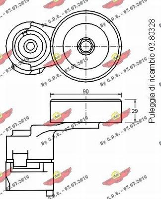 Autokit 03.81169 - Belt Tensioner, v-ribbed belt autospares.lv