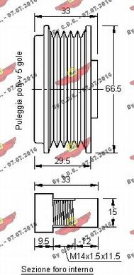 Autokit 03.81166 - Pulley, alternator, freewheel clutch autospares.lv