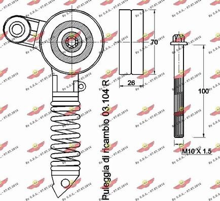 Autokit 03.81897 - Belt Tensioner, v-ribbed belt autospares.lv