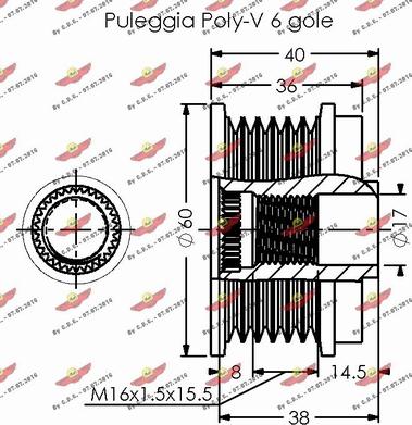 Autokit 03.81848 - Pulley, alternator, freewheel clutch autospares.lv