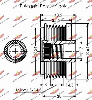 Autokit 03.81808 - Pulley, alternator, freewheel clutch autospares.lv