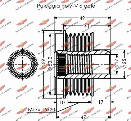 Autokit 03.81811 - Pulley, alternator, freewheel clutch autospares.lv