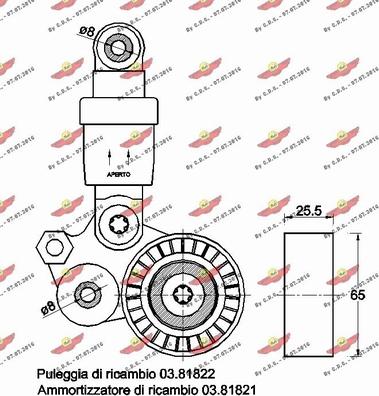 Autokit 03.81820 - Belt Tensioner, v-ribbed belt autospares.lv