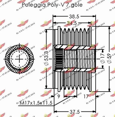 Autokit 03.81876 - Pulley, alternator, freewheel clutch autospares.lv