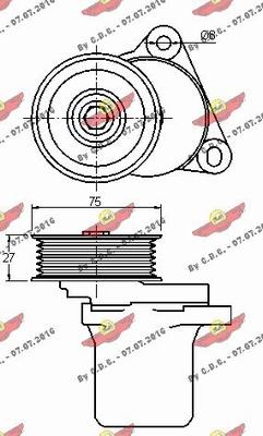 Autokit 03.81361 - Belt Tensioner, v-ribbed belt autospares.lv