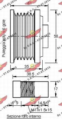 Autokit 03.81254 - Pulley, alternator, freewheel clutch autospares.lv