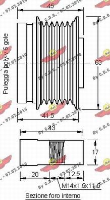 Autokit 03.81261 - Pulley, alternator, freewheel clutch autospares.lv