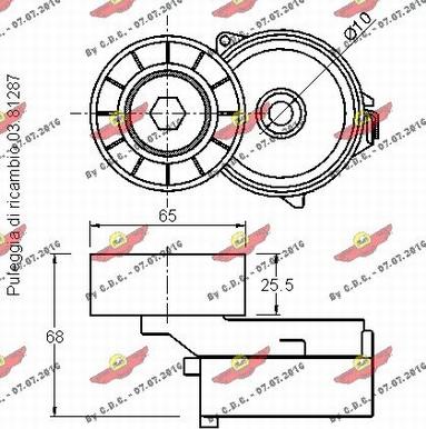 Autokit 03.81286 - Belt Tensioner, v-ribbed belt autospares.lv