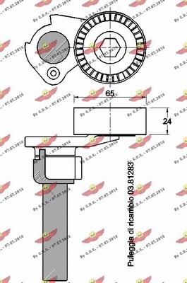 Autokit 03.81282 - Belt Tensioner, v-ribbed belt autospares.lv