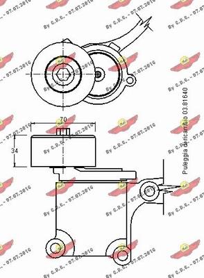 Autokit 03.81276 - Belt Tensioner, v-ribbed belt autospares.lv