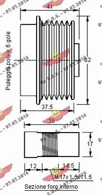 Autokit 03.81272 - Pulley, alternator, freewheel clutch autospares.lv