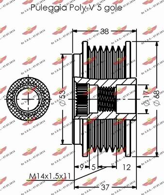 Autokit 03.81793 - Pulley, alternator, freewheel clutch autospares.lv