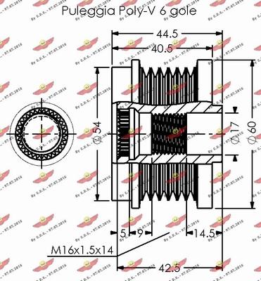 Autokit 03.81765 - Pulley, alternator, freewheel clutch autospares.lv