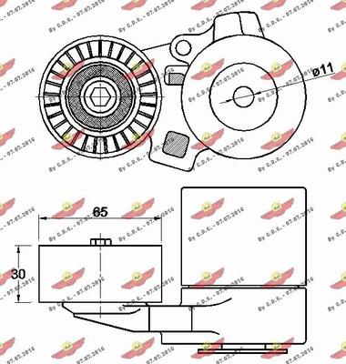 Autokit 03.81762 - Belt Tensioner, v-ribbed belt autospares.lv