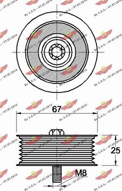 Autokit 03.81782 - Pulley, v-ribbed belt autospares.lv