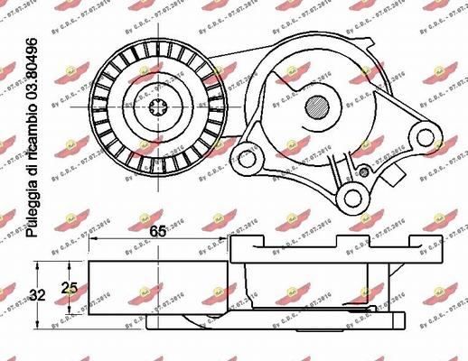 Autokit 03.81736 - Belt Tensioner, v-ribbed belt autospares.lv