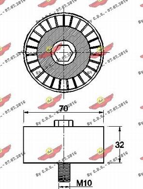 Autokit 03.81772 - Pulley, v-ribbed belt autospares.lv