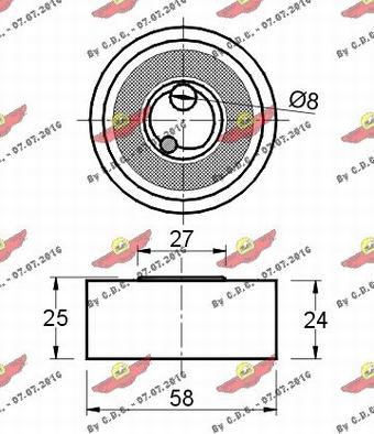 Autokit 03.211 - Tensioner Pulley, timing belt autospares.lv