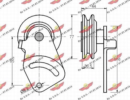 Autokit 03.229 - Belt Tensioner, v-ribbed belt autospares.lv