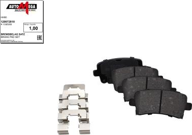 Automega 120072810 - Brake Pad Set, disc brake autospares.lv