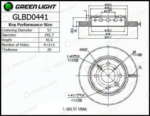 AutomotiveAdriado GLBD0441 - Brake Disc autospares.lv