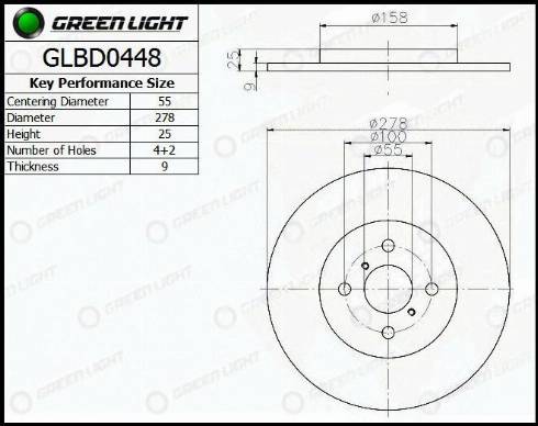 AutomotiveAdriado GLBD0448 - Brake Disc autospares.lv