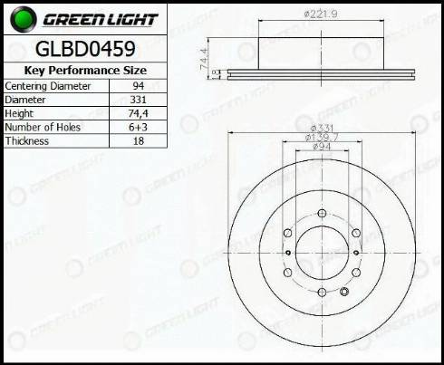 AutomotiveAdriado GLBD0459 - Brake Disc autospares.lv