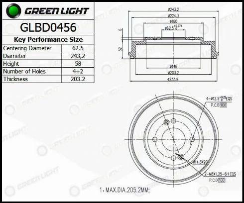 AutomotiveAdriado GLBD0456 - Brake Disc autospares.lv