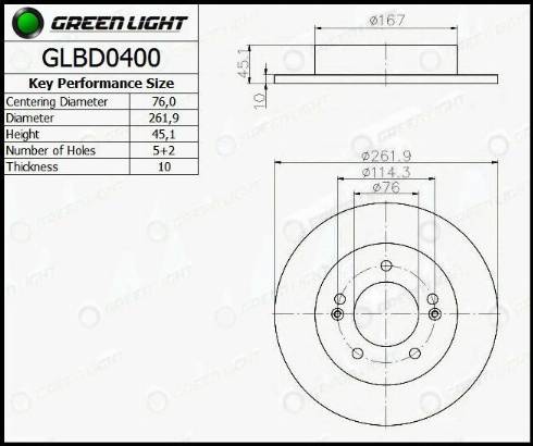 AutomotiveAdriado GLBD0400 - Brake Disc autospares.lv