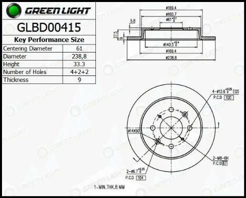 AutomotiveAdriado GLBD0415 - Brake Disc autospares.lv