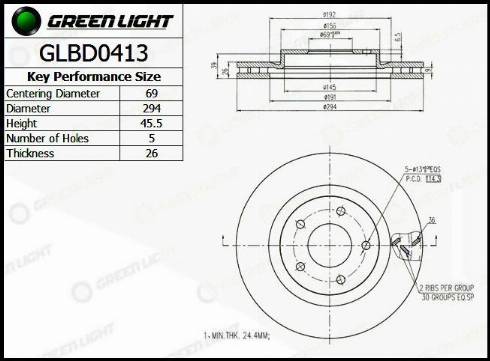 AutomotiveAdriado GLBD0413 - Brake Disc autospares.lv