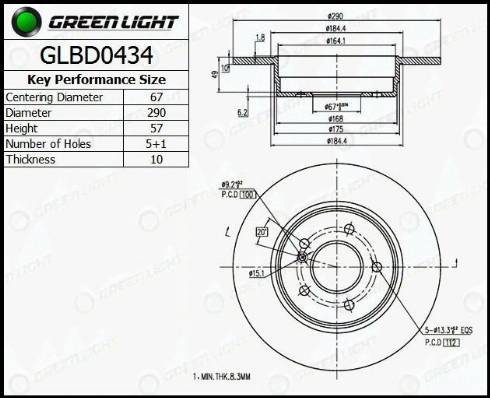 AutomotiveAdriado GLBD0434 - Brake Disc autospares.lv